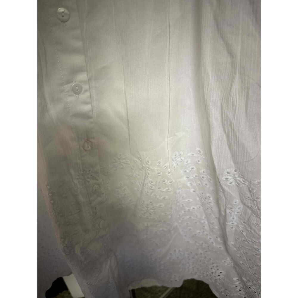 NWT Matilda Jane White Eyelet Button Down Casual Dress 3/4 Sleeve - Picture 5 of 5